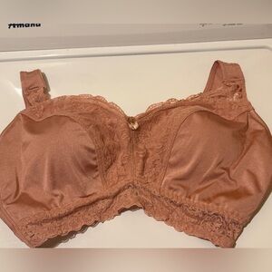 Rhonda Shear Lace Trimmed Satin Bra in pink